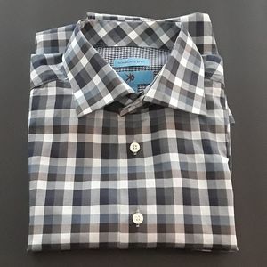 Egara Slim Fit Shirt Blue Gingham Size Large
